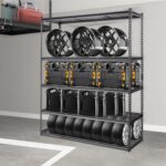 VEVOR Storage Shelving Unit, 5-Tier Adjustable, 2000 lbs Capacity, Heavy Duty Garage Shelves Metal Organizer Wire Rack, Black, 60" L x 24" W x 78" H for Kitchen Pantry Basement Bathroom Laundry Closet - Image 2