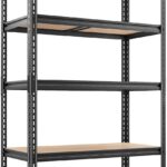 REIBII 72" H x 35.55" W x 16" D Storage Shelves 5 Tier Garage Shelving Heavy Duty 2020LBS Adjustable Metal Shelving Unit for Garage Shelves Utility Rack Shelf for Basement Pantry Closet Shelves,Black