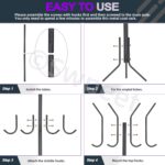 Swpeet 1 Pack 68'' Coat Rack, Freestanding Hat Rack, Clothing Rack, Metal Coat Tree Stand Kit Contains 11 Hook 2 Tube 22 Pipe Sleeve 22 Screw 22 Gasket 1 Pipe Plug 1 Hex Wrench for Jacket, Bag, Black - Image 4