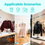 Reusable Shirt Display Stand-Mannequin Torso Tshirt Display Stand for Retail/Vendors,18-33" Adjustable Dress Form Mannequin Stand Clothes Rack,Portable Stable Holder Jacket Hanger,All Metal/Dark Grey - Image 5