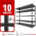 REIBII 55" W Garage Shelving, 3000LBS Garage Storage Shelves Heavy Duty Shelving Adjustable Metal Shelving Unit for Storage Rack Garage Shelves Industrial Storage Shelf 55" W x 26" D x 78" H 2PCS - Image 6