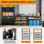 5 Tier Garage Shelving, Storage Shelves Heavy Duty Shelving, Adjustable Metal Shelf Rack and Shelf Units, Garage Shelving Heavy Duty Warehouse Industrial Shelving, 35.4" W X 15.8" D X 72" H - Image 3