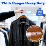 HOUSE DAY 6 Pack Wide Shoulder Wooden Hangers, Suit Hangers with Non Slip Pants Bar, Smooth Finish 360° Swivel Hook Solid Wood Coat Hangers for Dress, Jacket, Pants, Heavy Clothes Hangers (Walnut) - Image 5