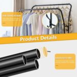 Metal Garment Rack, علاقة ملابس, Freestanding Hanger Double Rails, Heavy Duty Drying Rack with 2-Tier Lower Storage Shelf, Hanging Clothes Rail for Bedroom (Black) - Image 3