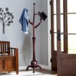 Bekrvio Coat Rack Freestanding Wood Tree Rack with 8 Hooks, Creative Design Tree Branch-look, Coat Tree Clothes Hanger Stand with Stable Sphere Base for Entryway, Hallway, Bedroom (Wine Red) - Image 9