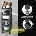 Beauenty Kitchen Storage Shelf Organizer,5 Tier Large Capacity Commercial Storage Rack, Adjustable Metal Shelves, Microwave Oven Stand for Dining,Garage,Bedroom,Living Room,Office 80 * 40 * 160cm - Image 5