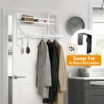 Over The Door Clothes Hanger, Metal Over The Door Hangers for Clothes with 7 Hooks1 Storage Basket For Clothing Hanger Drying Racks for Laundry, Bedroom, Washroom wait（white） - Image 3