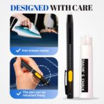 PINKE Heat Erasable Fabric Marker for Sewing, Washable, Heat Erasable Pens for Fabric, Sewing Chalk DIY Markers Pen for Quilting, Embroidery, Suitable for Cotton, Knitted Fabrics (1Pen+20Refills) - Image 3