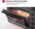 TOSHIBA 40L Toaster Oven 1800W Grill Oven,70-230°C Independent Temperature Control,120' Precise Timer,Convection Fan, 6-in-1 Function-for Cooking,Baking,Toasting,Broiling,TL-MC40EZF(GR)-Black - Image 7
