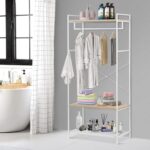 Heavy Duty Clothes Rack for Hanging Clothes, Garment Rack, منشر غسيل, Cloth Hanger Stand, Adjustable Shelf, Ample Storage, Freestanding Coat Rack for Bedroom, Laundry, White, 80 x 45 x 180cm - Image 8