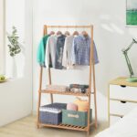 Jotsport Small Clothes Rack Kids Dress Up Storage for Playroom, Toddlers Bedroom, Bamboo Child Garment Rack with 2 Tier Storage Shelf, Kids Clothing Rack Costumes Organizer - Image 7