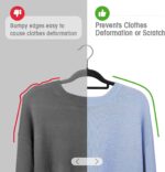 HOUSE DAY Clothes Hangers Pack of 100 Velvet Coat Hangers Black Non-Slip Space Saving Hangers Adult Hangers L16.8 D1/4" - Image 6