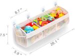 PINKE 3 Compartment Bathtub Toy Storage Bag, Quick Access Bath Toy Holder, Baby Shower Games, Bath Tub Quick Dry, White - Image 7
