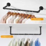 medla Industrial Pipe Clothes Rod: Wall Mounted Clothes Rack 2 PCS Pipe Cloth Hanging Stand Industrial Clothing Hanger Rod Heavy Duty Garment Storage Rail Laundry Drying Shelf for Closet Wardrobe - Image 9