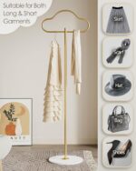 Gold Cloud Coat Rack, Freestanding Clothes Rack with Heavy Duty Marble Base, Gold Clothes Display Stand, Small Space Coat Tree for Corner, Bedroom, Boutique, Entryway - Image 3
