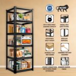 JD FRESH 3-Tier Adjustable Metal Storage Rack/36x18x18 Inch Boltless Shelving Unit/Standing Shelf Unit/Organizer for Home, Garage, Office/Heavy Duty Display Rack with Metal Frame (Black) - Image 4