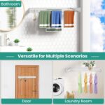 Wall Mounted Drying Rack with 6 Knobs, Space-Saving Foldable Laundry Rack, 31.5 Inch Collapsible Clothes Dryer with 5 Extendable Rods, Ideal for Indoor Clothing and Towel Drying - Image 4