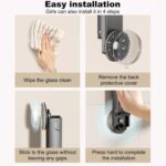 Clothes Drying Rack Wall Mounted, Retractable Clothes Drying Rack,Dish Drying Rack with Suction Cups for Laundry Room Organization and Storage, Clothes Hanger for Dorm, Closet, Balcony(Black) - Image 6
