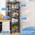 DAYONG 5-Tier Kitchen Storage Rack, Heavy Duty Bakers Rack Bread Rrack Microwave Oven Stand, Adjustable Metal Storage Shelves, Utility Shelf for Kitchen Garage Laundry Pantry (5 Tier 40 * 40 * 160cm) - Image 3