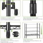 Wire Garment Rack, Heavy Duty Rolling Clothes Rack for Hanging Clothes, 3 Tiers Adjustable Metal Clothing Rack with Storage Shelves and Lockable Wheels (Black, 81 x 41 x 210 cm) - Image 5
