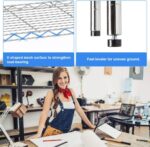 5 Tier Wire Shelving Unit Storage Shelves Metal Wire Shelf Storage Rack Adjustable Commercial Organizer Heavy Duty Layer Unit for Restaurant Garage Pantry Kitchen Office 72"x36"x14" (Chrome) - Image 6