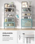 SONGMICS 5-Tier Storage Shelves, Garage Storage, Boltless Assembly, Adjustable Shelving Unit, 11.8 x 29.5 x 59.1 Inches, Load 1929 lb, for Shed Warehouse Basement Kitchen, Silver UGLR300E01 - Image 5