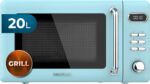Cecotec Digital Microwave with Grill of 20 L Proclean 5110 Retro Blue. 700 W in 5 levels, Timer up to 60 minutes, 8 Programs and Defrost, Vintage Design in Blue