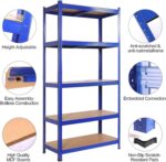Garage Shelving Heavy Duty Storage Shelves 5 Tier Metal Storage Shelving Unit Adjustable Garage Storage Shelves for Craft Warehouse Pantry Basement Closet Pantry Shelf 71"H x 35.4"W x 17.7"D (Blue) - Image 4