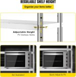 VEVOR Stainless Steel Shelving 60x18.5 Inch 5 Tier Adjustable Shelf Storage Unit Stainless Steel Heavy Duty Shelving for Kitchen Commercial Office Garage Storage 330lb Per Shelf - Image 6
