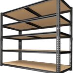 Garage Shelving Unit,40''W Black Storage Shelf,5 Tier Storage Racks and Shelving, Shelves Units Free Standing, Heavy Duty Metal Adjustable Shelves for Kitchen/Tool/Office (20''Dx40''Wx72''H)