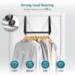 Over The Door Clothes Hanger, Foldable Over The Door Hanger, Over The Door Drying Rack for Coat, Space Saving Small Clothes Rack Door Hangers for Clothing, Black - Image 3