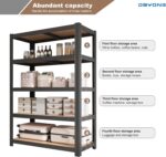 DAYONG 5 Tier Metal Storage Rack, Shelving Units, Storage Shelves, Shelf Storage Organizer for Kitchen, Living room, Bedroom, Office, Balcony (Black) - Image 7