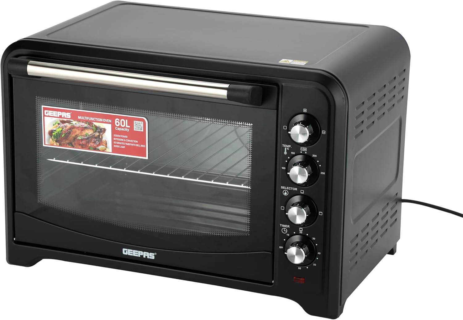 71AirDaXhdL._AC_SL1500_.jpg Geepas Go4401N Electric Oven With Convection And Rotisserie, 55L"Min 1 year manufacturer warranty" - Image 1