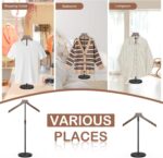 OLV 4 Pack Shirt Display Stand, 18-34 Inch Height Adjustable Mannequin Torso Stand for Vendors Shop, T Shirt Display Dress Form Steaming Clothes Holder, Jacket Coat Hanger, Brown - Image 9