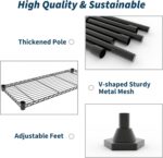 5-Tier Metal Storage Shelves, 60" Wide Wire Shelving Unit, 1325LBS Load Heavy Duty Adjustable Corner Standing Shelf Rack, H/L-Shaped, for Garage. Kitchen, Pantry, Basement,13.8" D x 70.5" H - Image 5