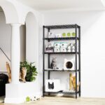 MZG 5-Tier Adjustable Heavy-Duty Metal Storage Shelving Unit, Industrial-Grade Steel Wire Rack for Garage, Warehouse, Supermarket, Balcony and Garden (Black, 40 × 85 × 174 cm), 567 kg Capacity - Image 2