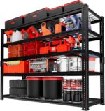 Storage Shelves, Garage Shelving Heavy Duty 2800 LBS Capacity, 48" L x 18" W x 72" H Adjustable Metal Shelving Organizer Wire Rack, 5 Tier Utility Shelf Unit for Pantry Closet Warehouse Organization