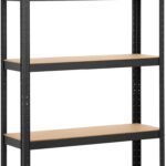 Yaheetech Garage Storage Shelves 5 Tiers Industrial Adjustable Racks for Garage/Warehouse/Living Room/Kitchen With Gloves, 90 x 30 x 180cm, Black