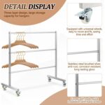 DoubleFill 3 Tier Clothes Hanger Holder Organizer Rack Stand 32.5 ×30 Stainless Steel Clothing Hanger Storage System for Storage in Shopping Mall Specialty Store Laundry Room - Image 3