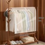 59x47in Dustproof Clothes Rack Cover,Garment Bags,Clothing Waterproof Hanger Protector,Coat Hanging Clothes Storage Bag Premium Thickened,foldable,(Transparent) - Image 2