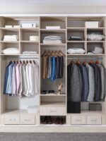 HOUSE DAY 4-Pack Wide Shoulder Wooden Hangers,Walnut Suit Hangers with Non Slip Pants Bar, Smooth Finish 360° Swivel Hook Solid Wood Coat Hangers for Dress, Jacket, Pants, Heavy Clothes Hangers - Image 9