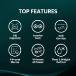 Hisense 34 Liters, Large Microwave Oven and Grill Combo, 1000W, 10 Power Levels, 9 Preset Menus, Anti Bacteria, Ceramic Interiors, Touch Control, H34MOBS10HG(Amazon Exclusive) - Image 3