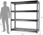 The Atlas 72" W Heavy Duty Garage Shelving Load 8000 Lbs, 4 Tier Metal Storage Shelves, Adjustable Industrial Steel Rack for Warehouse Basement Shop, 72" W x 24" D x 72" H, Black - Image 2