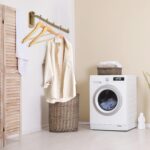 Sumnacon Stainless Steel Clothes Hanger Rack-Wall Mount Garment Hook with Swing Arm, Sturdy Coat Robe Storage Organizer for Laundry Room Bedrooms Clothing Drying Rack with 5 Hooks, Gold - Image 2