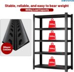 DAYONG 5-Tier Adjustable Metal Storage Shelving Units, Sturdy and Durable Storage Shelves for Garages, Warehouses, Kitchens, and Industrial Spaces (Black, 5 -Tier 120 * 40 * 183cm) - Image 4