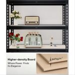 60" H x 28.03" W x 12" D Utility Shelves for Kitchen Pantry: 5-Shelf Storage-Rack Adjustable Metal+Wood Steel Stand Closet/Garage Shelving Unit Organizer System for Basement, Small (Black) - Image 7