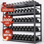48" W Garage Shelving Heavy Duty Metal Shelves 5 Tier Adjustable Shelf Unit 3000 lbs Capacity Storage Stand Organizer for Warehouse and Basement,Black,78" H - Image 3
