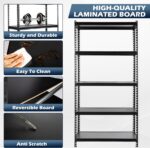 5-Tier Medium Duty Storage Shelf Rack for Home, Garage & Warehouse (40CM, Black) - Image 4