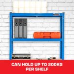 Rhino Racking - 5 Tier Heavy-Duty Industrial Storage Shelves - Blue - 180x90x45cm - Image 3