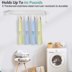 Wall Mounted Drying Rack with 6 Knobs, Space-Saving Foldable Laundry Rack, 31.5 Inch Collapsible Clothes Dryer with 5 Extendable Rods, Ideal for Indoor Clothing and Towel Drying - Image 8